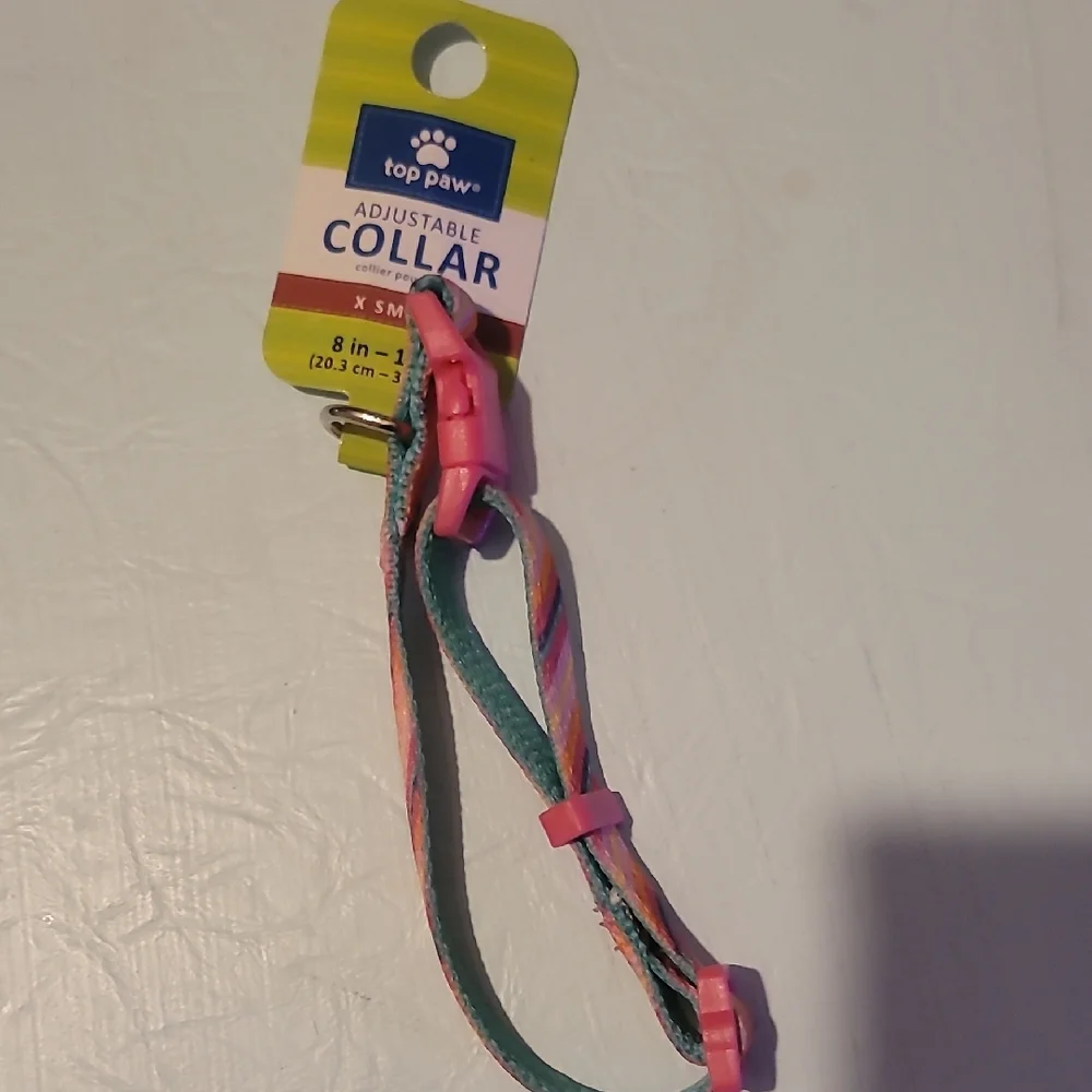 Top Paw Adjustable Collar - Pink and Green